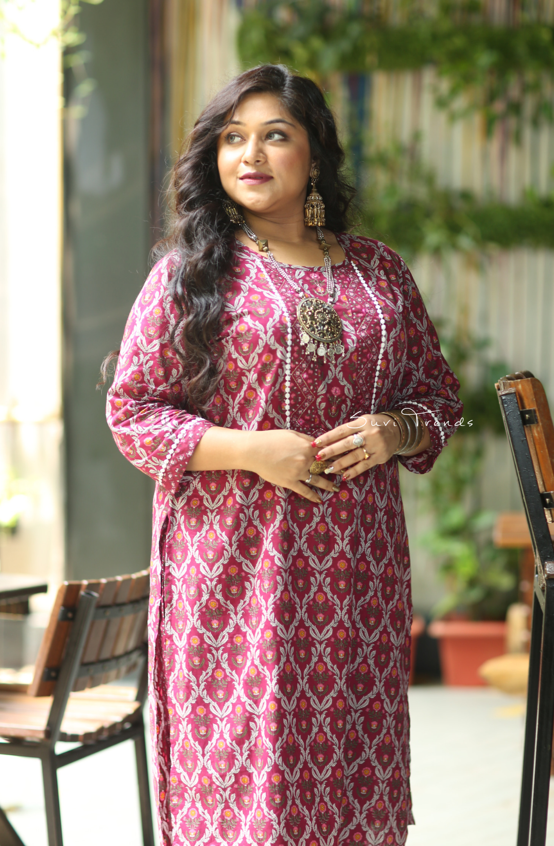 All Over Floral Printed Kurta with Pant - Pink