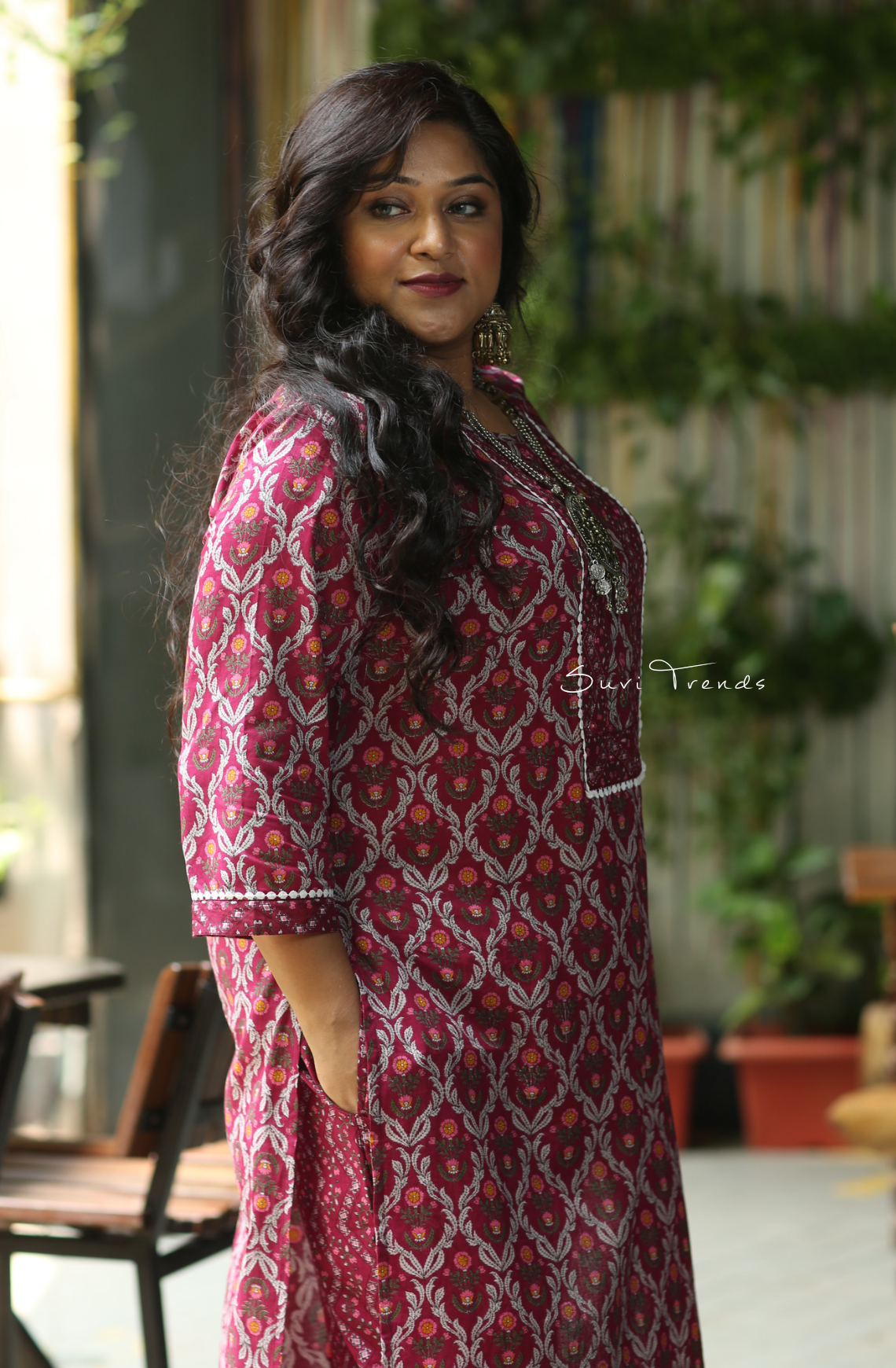 All Over Floral Printed Kurta with Pant - Pink
