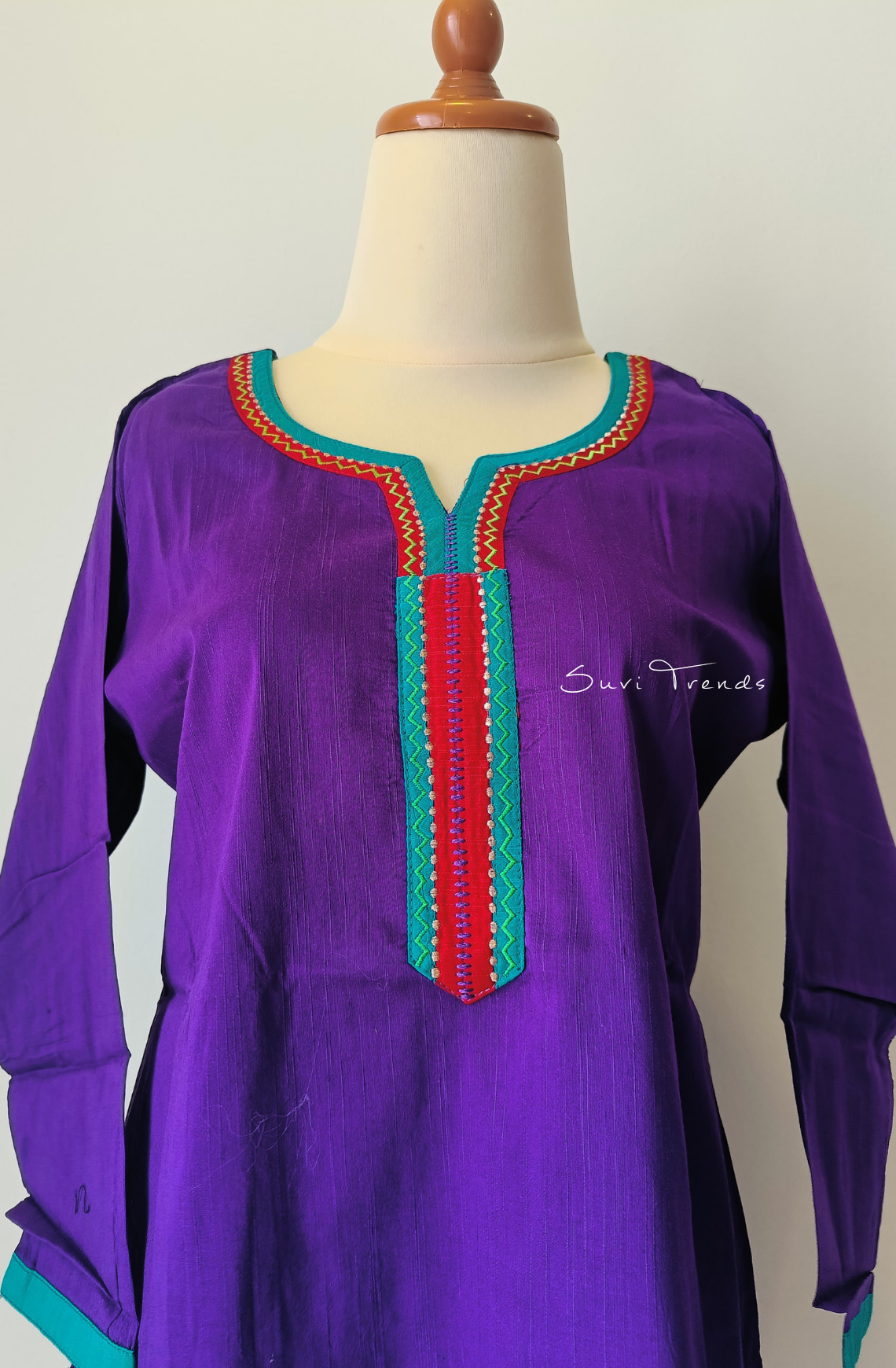 Hand Block Printed Straight Kurta - Violet