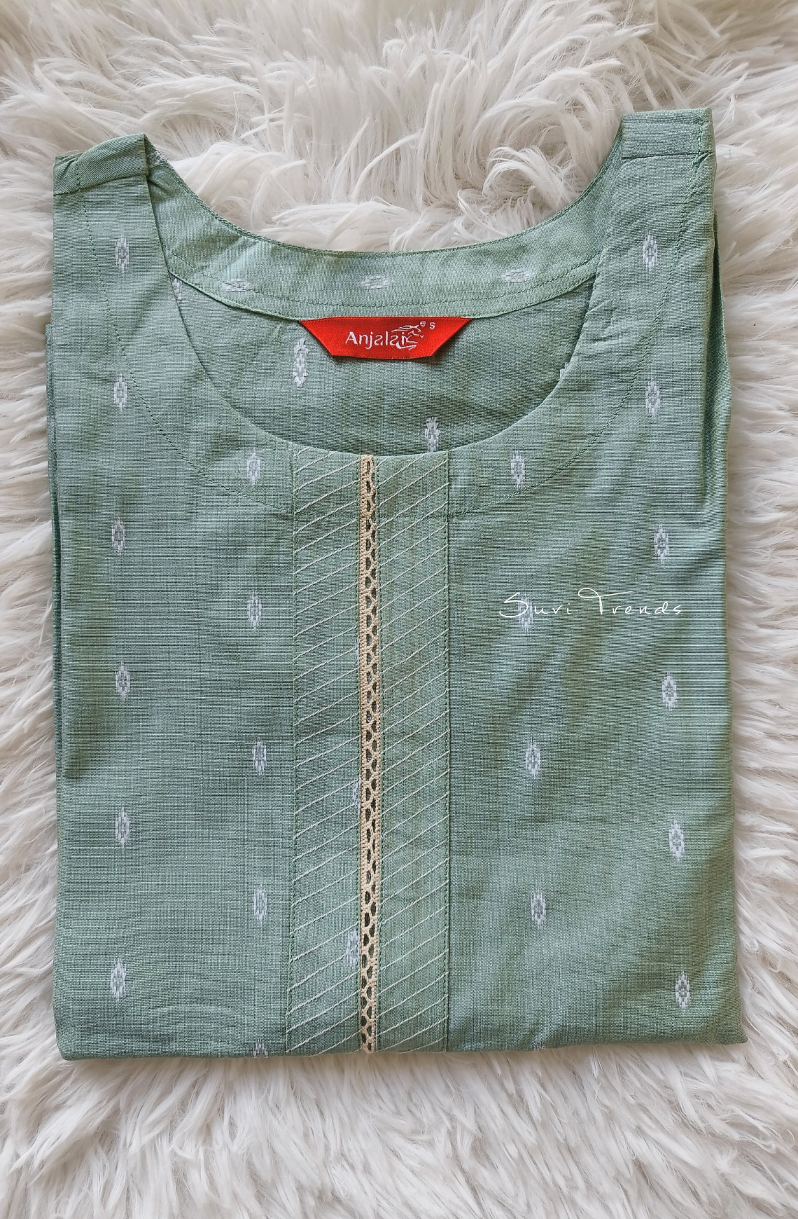 All Over Butta Embroidered Kurta - Green