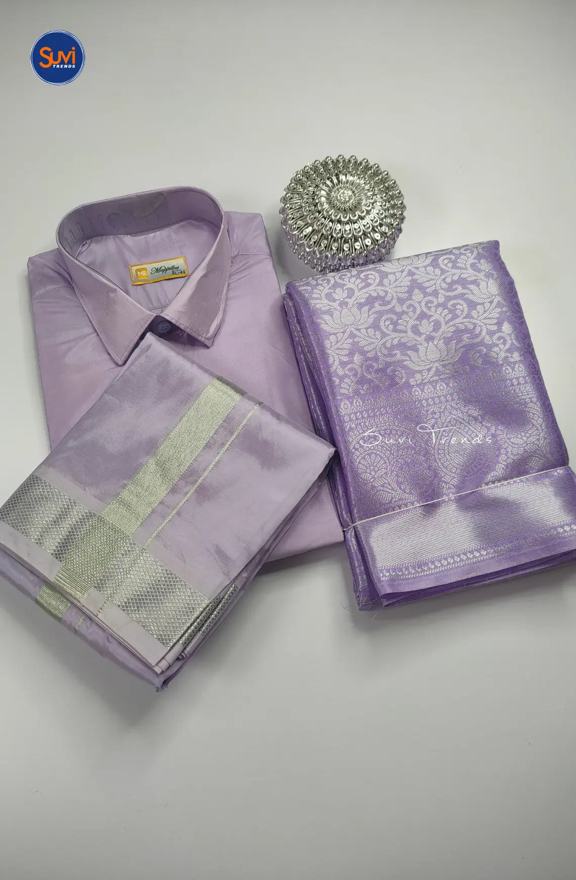 Premium Ethnic Wear Couple Combo Set - Lavender