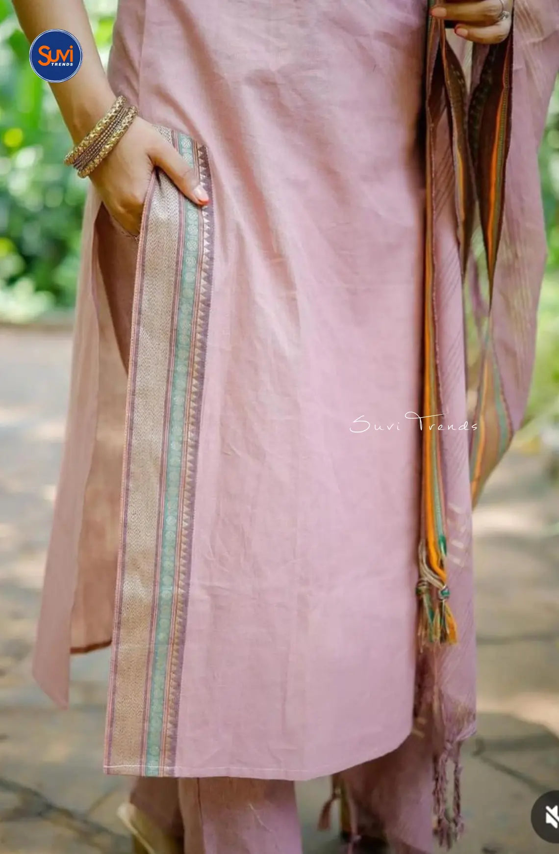 Pure South Cotton Suit Set - Onion Pink