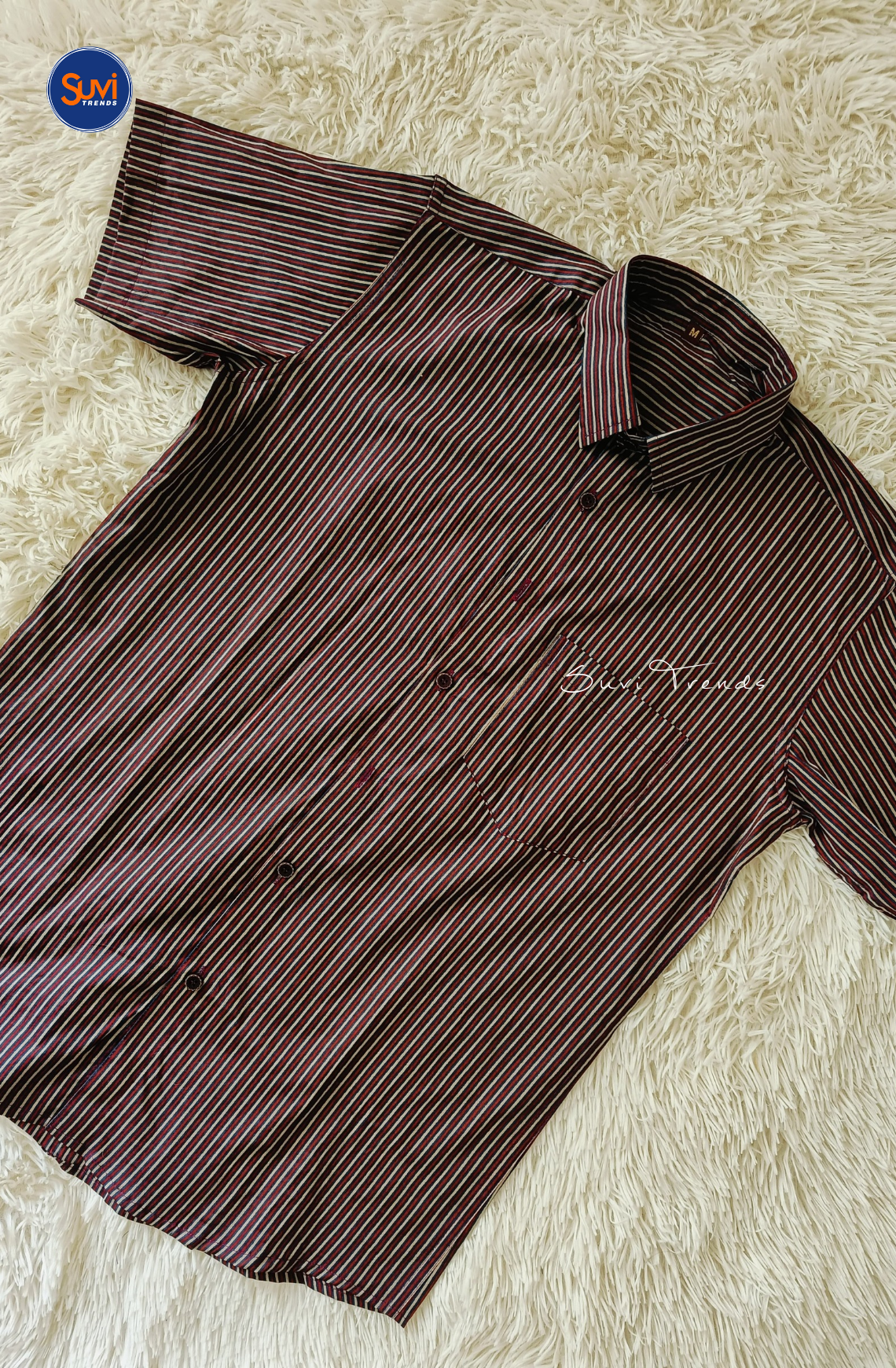 Men's Pure Cotton Shirt - Brown