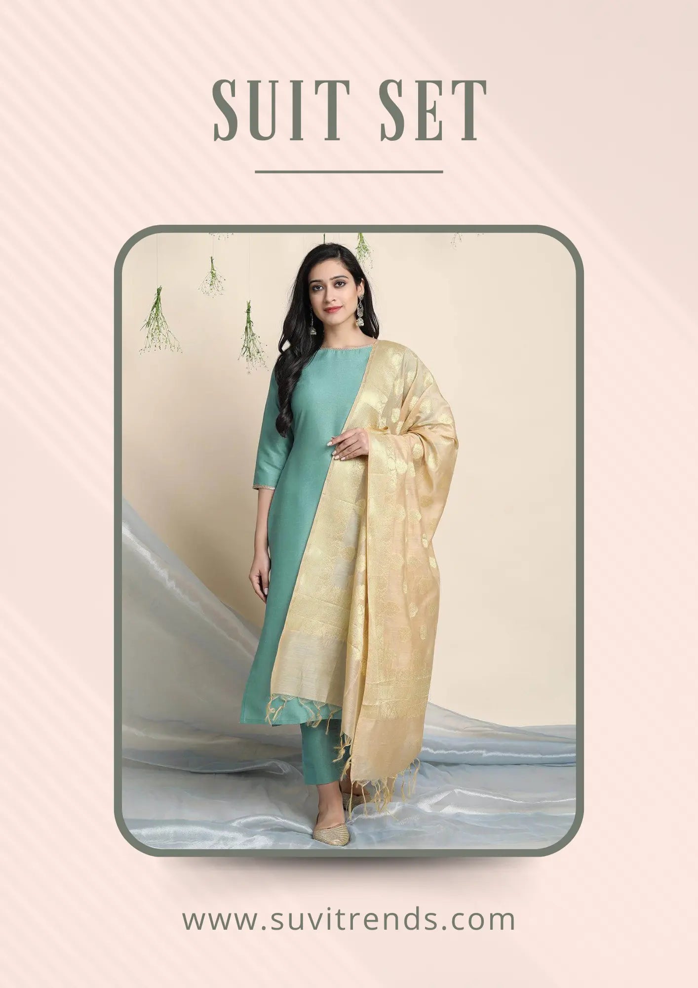 Elevate your ethnic wardrobe with our Suit Set Collection. Crafted with premium fabrics and impeccable finishing, this collection from Suvi Trends offers sophisticated, stylish pieces for women. Buy now!