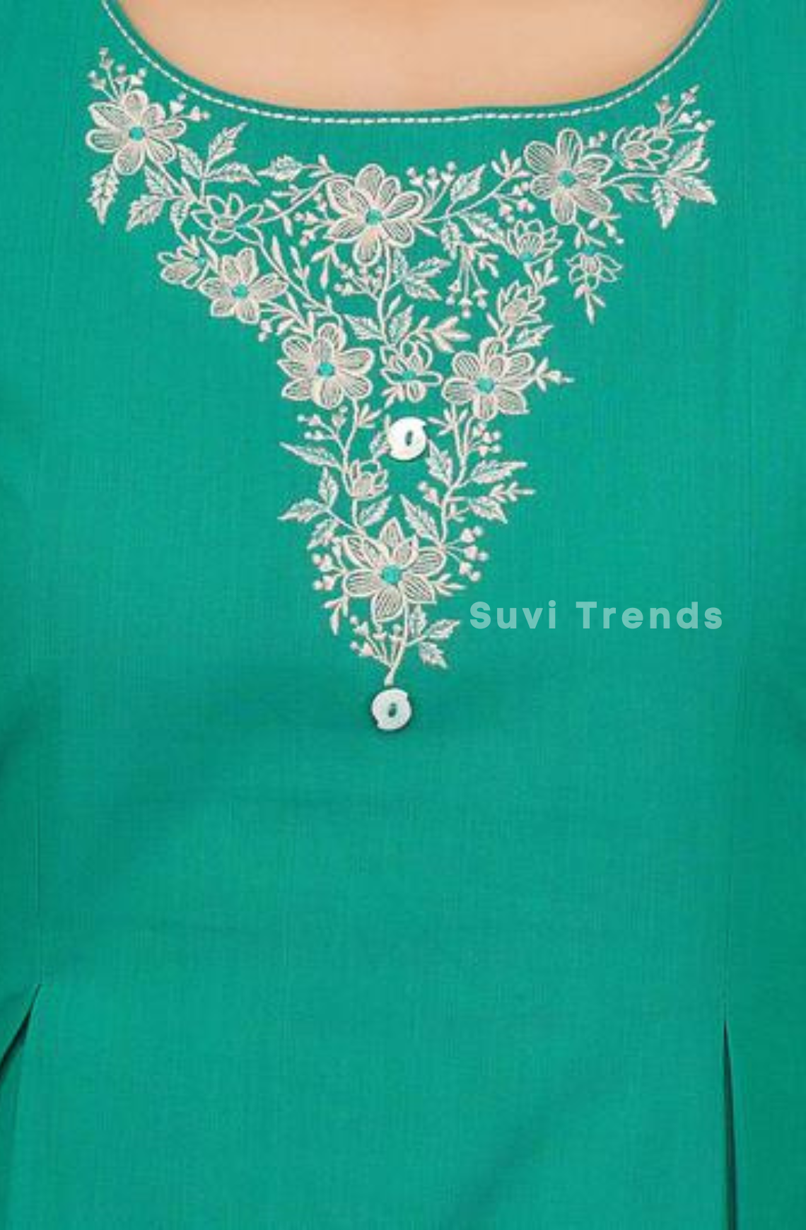 Green Ethnic Embroidery Top