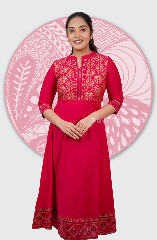 Fuchsia A Line Kurta