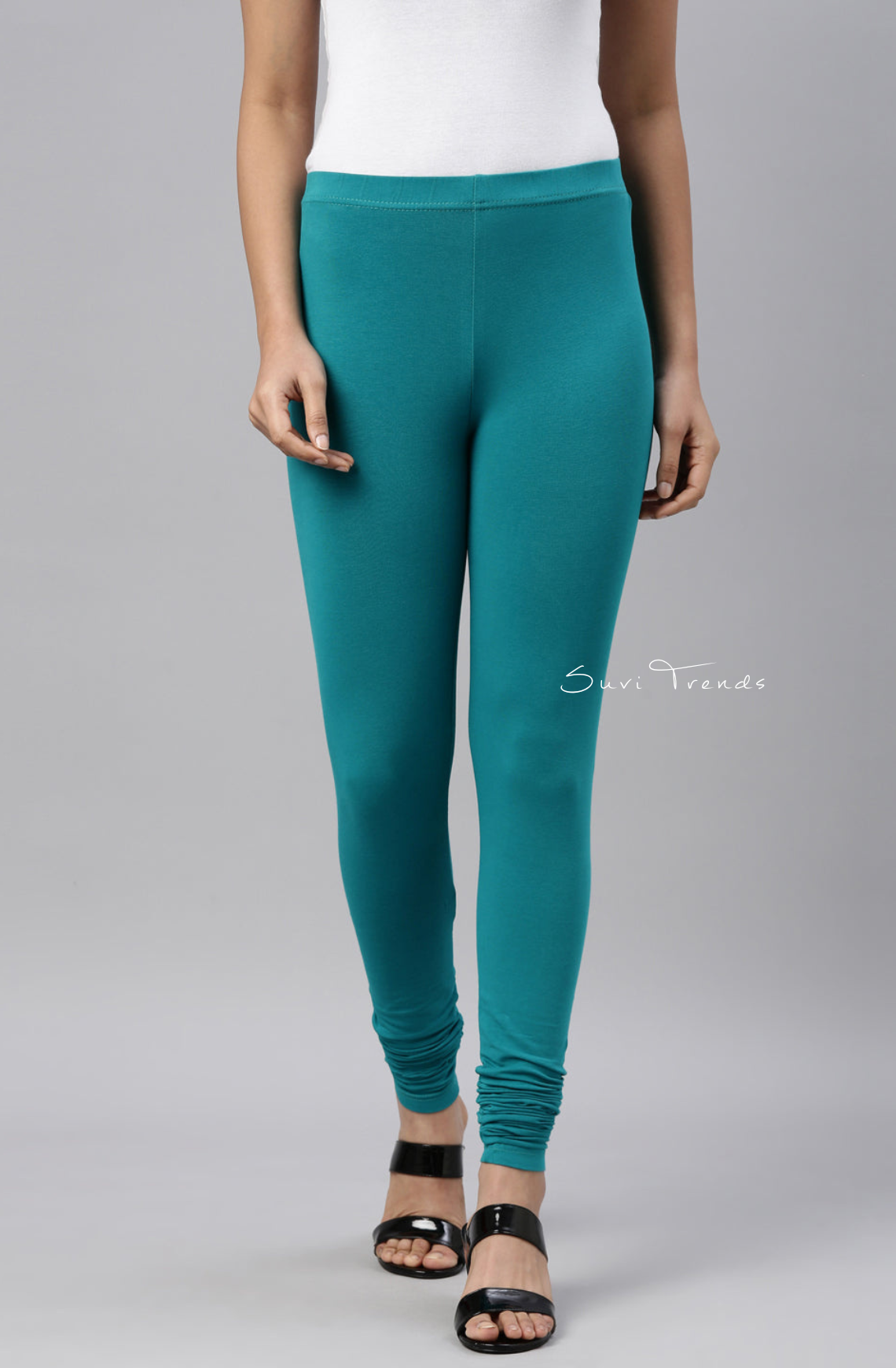 Jade Green Cotton Churidar Leggings